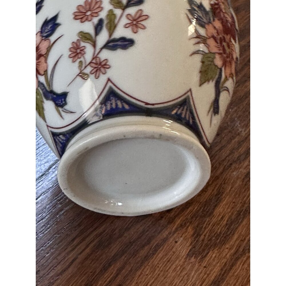 Vintage Japanese Porcelain Ginger Jar Vase w/Lid Hand Painted Floral Design‎ - Picture 7 of 7